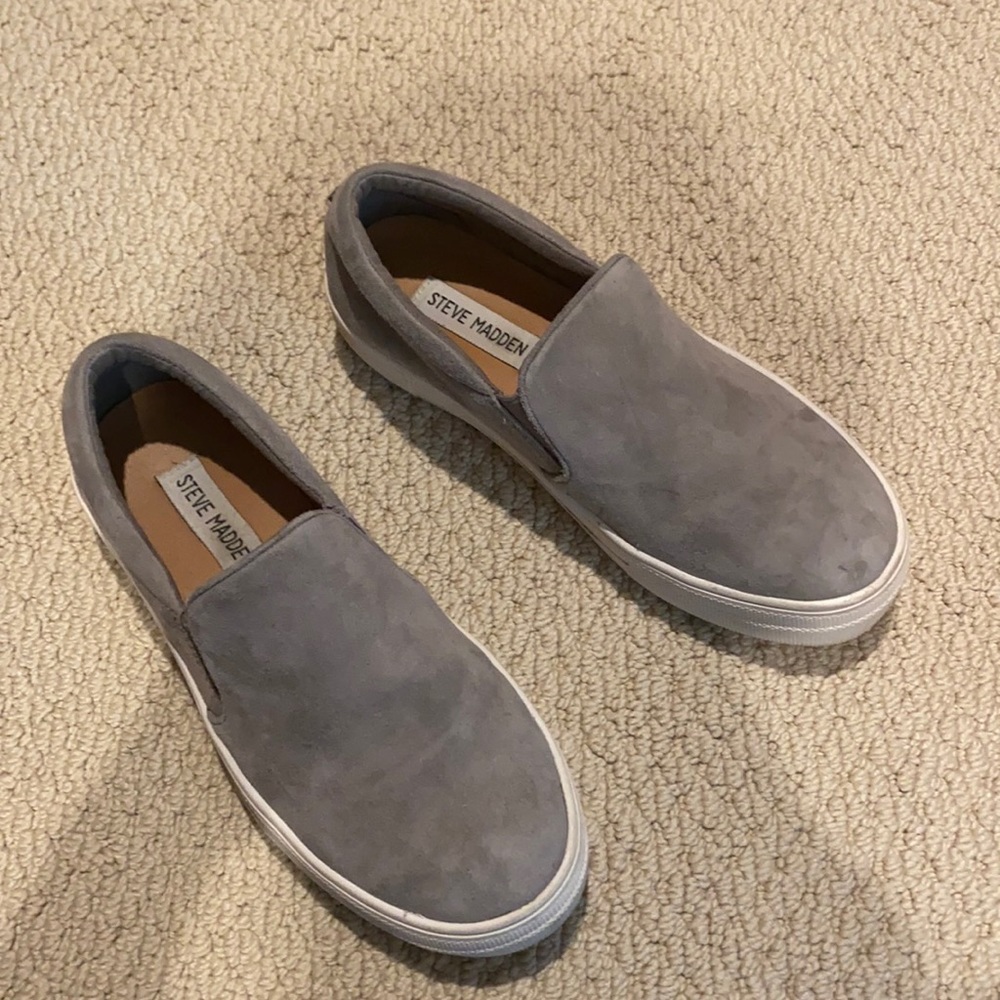 Suede slip ons